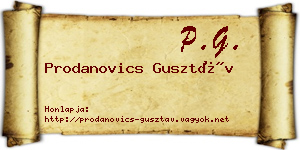 Prodanovics Gusztáv névjegykártya