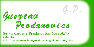 gusztav prodanovics business card